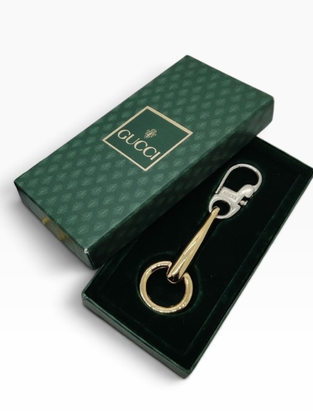 🌈 Gucci Vintage Mixed Metal Horsebit Bag Charm & Key Ring